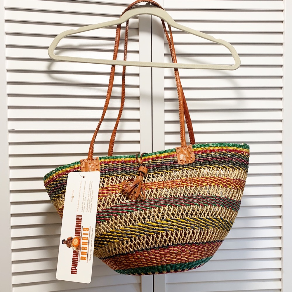 African Market Basket Shoulder Bag
